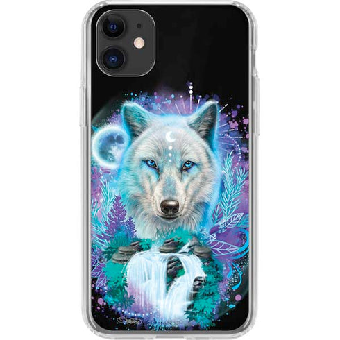 Night Wolf by Sheena Pike iPhone 11 Clear Case