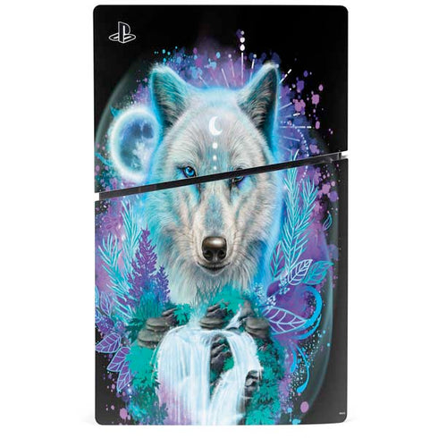Night Wolf by Sheena Pike PS5 Slim Disk Bundle Skin
