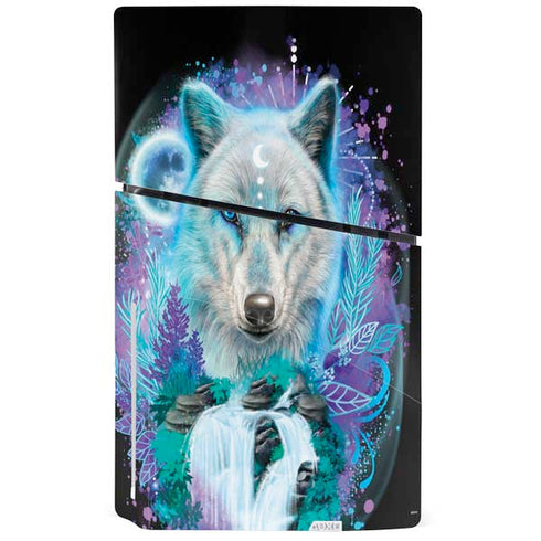 Night Wolf by Sheena Pike PS5 Slim Disk Console Skin