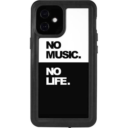 No Music No Life iPhone 12 Mini Waterproof Case