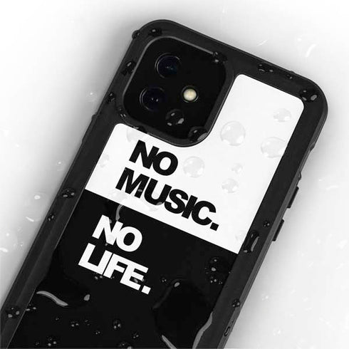 No Music No Life iPhone 12 Mini Waterproof Case