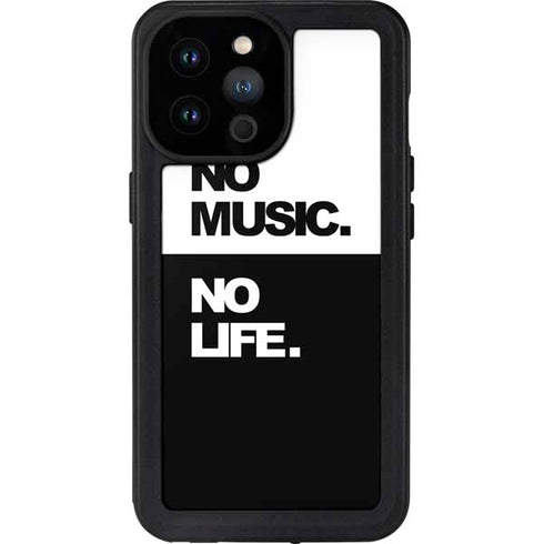 No Music No Life iPhone 14 Pro Max Waterproof Case