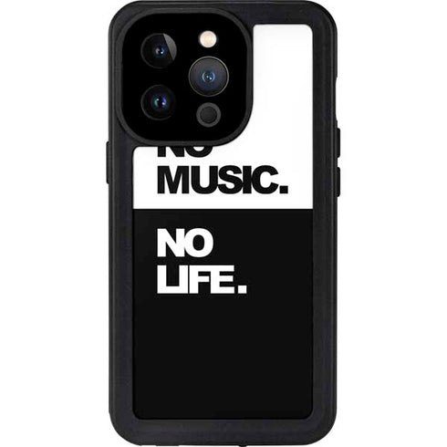 No Music No Life iPhone 14 Pro Waterproof Case