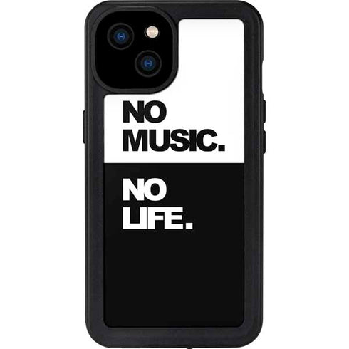 No Music No Life iPhone 15 Plus Waterproof Case