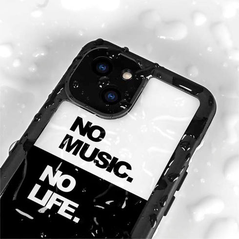 No Music No Life iPhone 15 Plus Waterproof Case