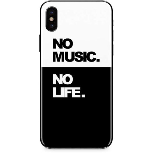 No Music No Life iPhone X Skin