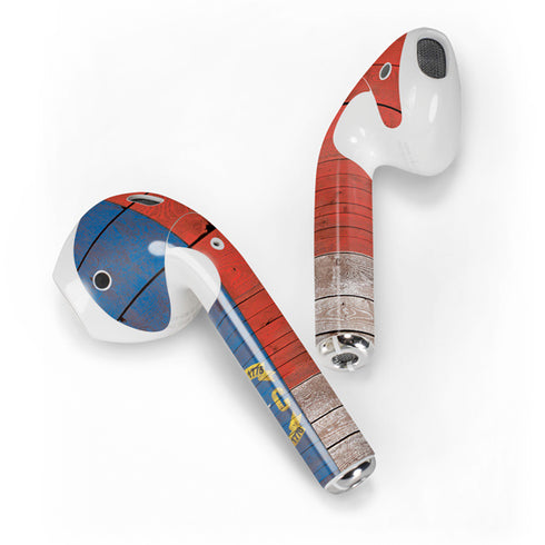 North Carolina Flag Dark Wood Apple AirPods 2 Skin