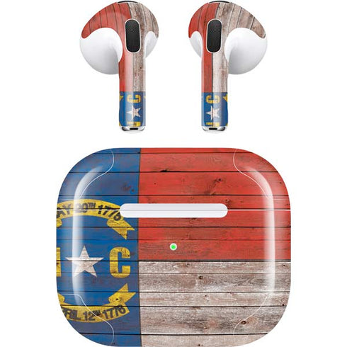 North Carolina Flag Dark Wood Apple AirPods (3rd Gen 2021) Skin