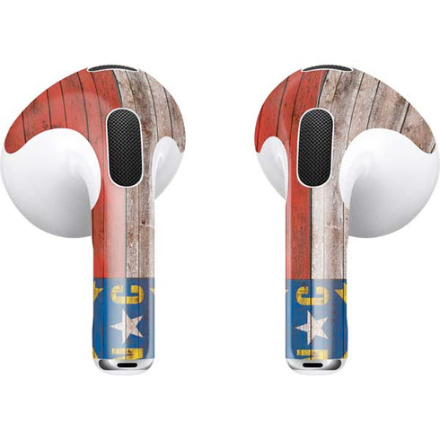 North Carolina Flag Dark Wood Apple AirPods (3rd Gen 2021) Skin