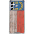 North Carolina Flag Dark Wood Galaxy A14 5G Clear Case