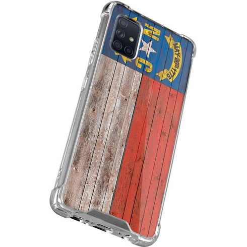 North Carolina Flag Dark Wood Galaxy A51 5G Clear Case
