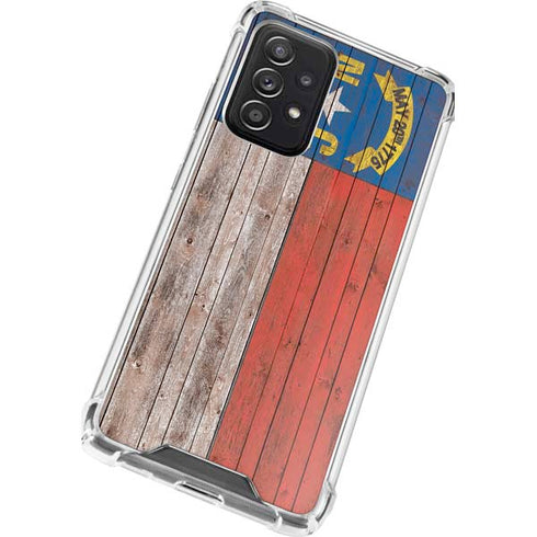 North Carolina Flag Dark Wood Galaxy A52 5G Clear Case