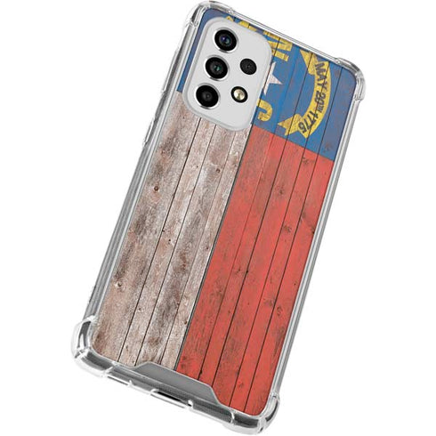 North Carolina Flag Dark Wood Galaxy A53 5G Clear Case