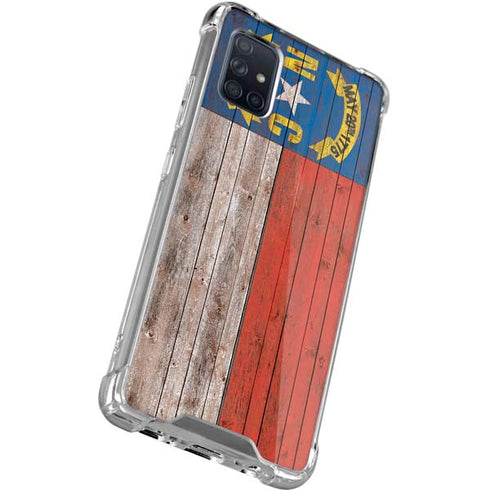 North Carolina Flag Dark Wood Galaxy A71 5G Clear Case