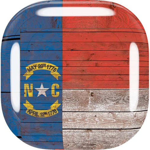 North Carolina Flag Dark Wood Galaxy Buds Live Skin