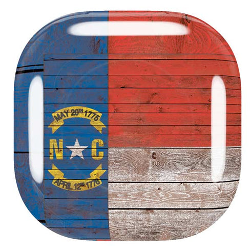 North Carolina Flag Dark Wood Galaxy Buds Live Skin