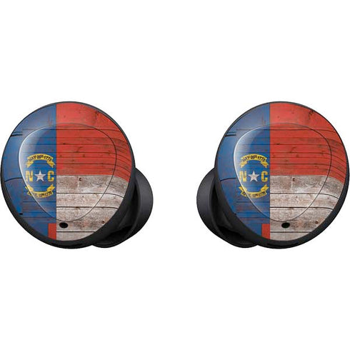 North Carolina Flag Dark Wood Galaxy Buds Skin