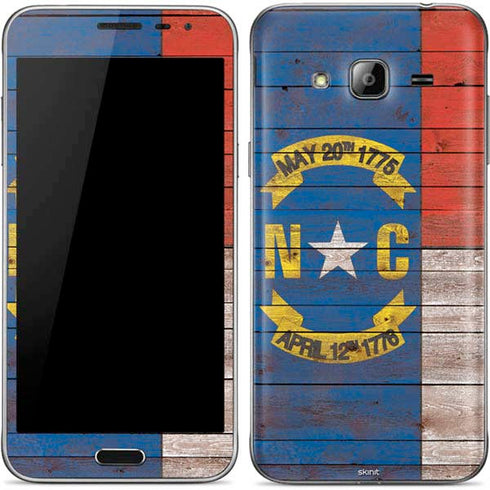 North Carolina Flag Dark Wood Galaxy J3 Skin