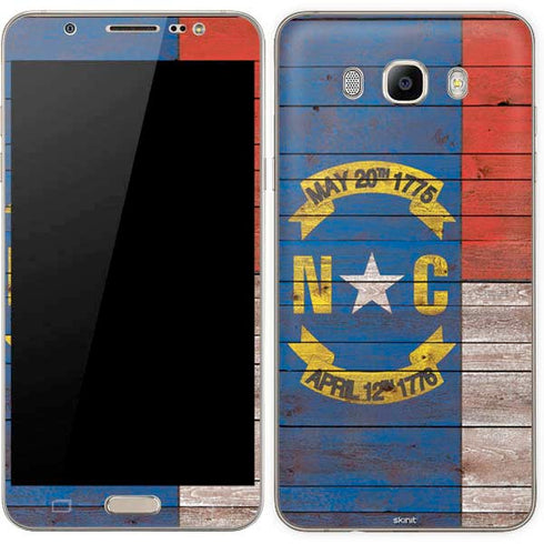 North Carolina Flag Dark Wood Galaxy J7 Skin