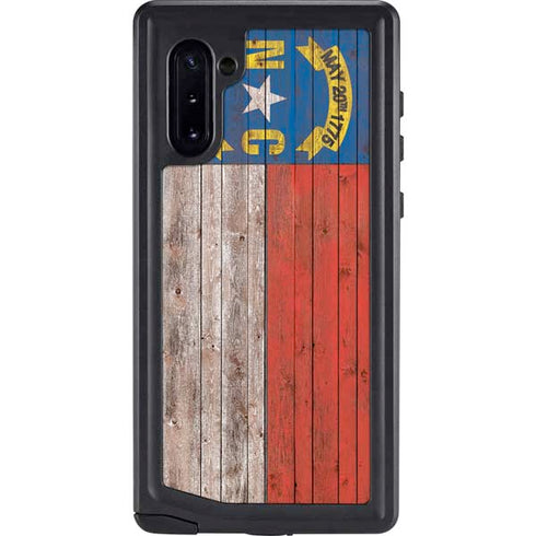 North Carolina Flag Dark Wood Galaxy Note 10 Waterproof Case