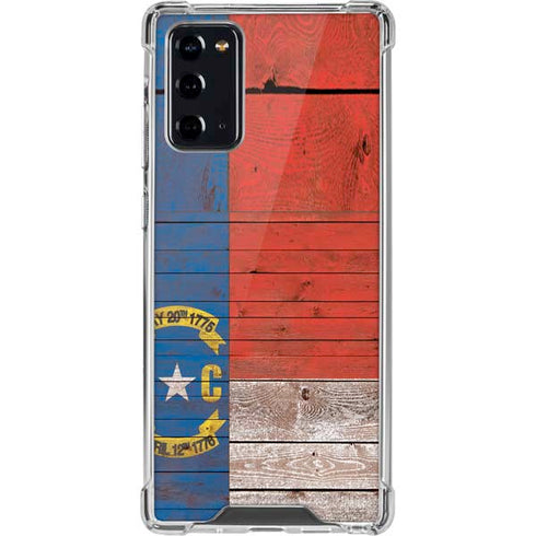 North Carolina Flag Dark Wood Galaxy Note20 5G Clear Case