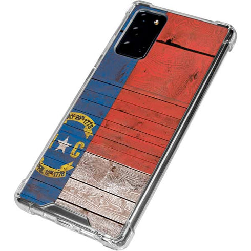 North Carolina Flag Dark Wood Galaxy Note20 5G Clear Case