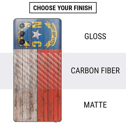 North Carolina Flag Dark Wood Galaxy Note20 5G Skin