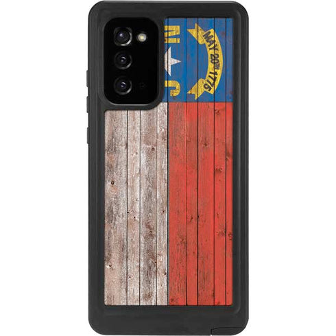 North Carolina Flag Dark Wood Galaxy Note20 5G Waterproof Case