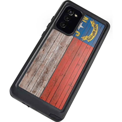 North Carolina Flag Dark Wood Galaxy Note20 5G Waterproof Case