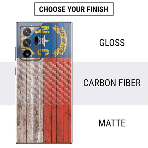 North Carolina Flag Dark Wood Galaxy Note20 Ultra 5G Skin