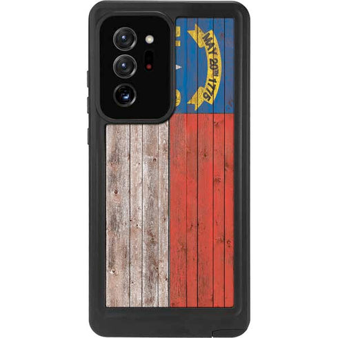 North Carolina Flag Dark Wood Galaxy Note20 Ultra 5G Waterproof Case