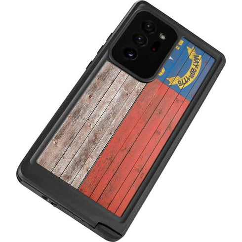North Carolina Flag Dark Wood Galaxy Note20 Ultra 5G Waterproof Case