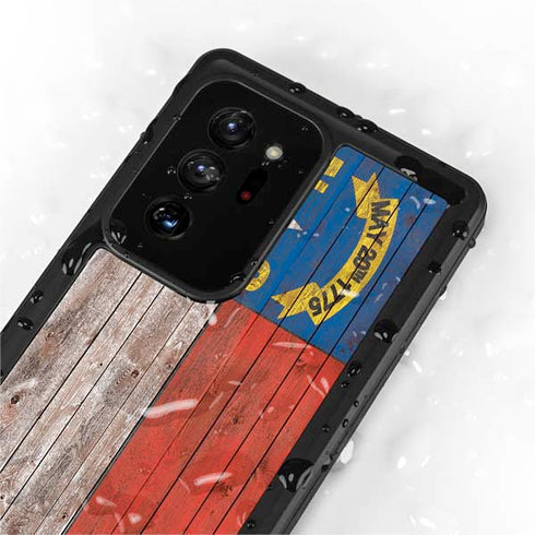 North Carolina Flag Dark Wood Galaxy Note20 Ultra 5G Waterproof Case