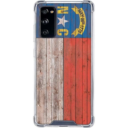 North Carolina Flag Dark Wood Galaxy S20 FE Clear Case