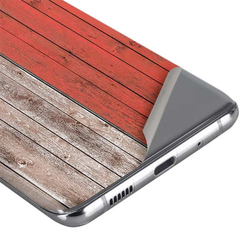 North Carolina Flag Dark Wood Galaxy S20 Plus Skin