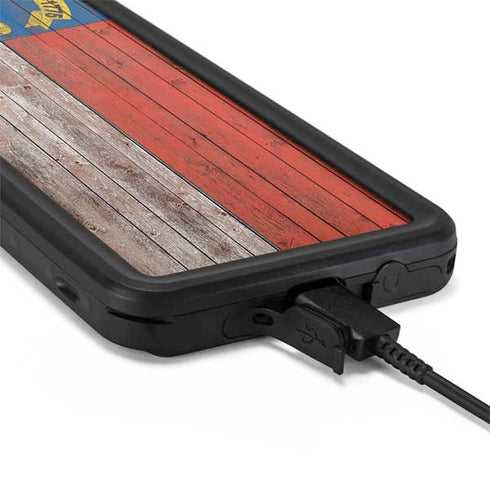 North Carolina Flag Dark Wood Galaxy S20 Plus Waterproof Case