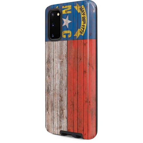 North Carolina Flag Dark Wood Galaxy S20 Pro Case