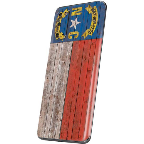 North Carolina Flag Dark Wood Galaxy S20 Skin