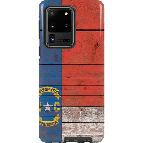North Carolina Flag Dark Wood Galaxy S20 Ultra 5G Pro Case