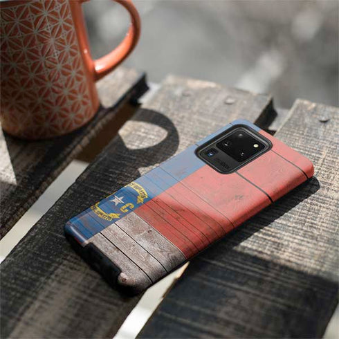 North Carolina Flag Dark Wood Galaxy S20 Ultra 5G Pro Case