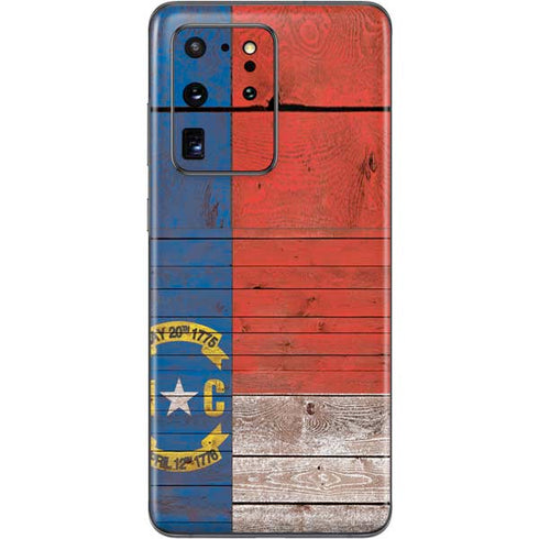 North Carolina Flag Dark Wood Galaxy S20 Ultra 5G Skin