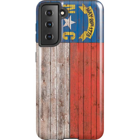 North Carolina Flag Dark Wood Galaxy S21 5G Pro Case