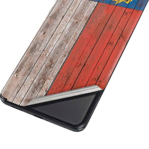 North Carolina Flag Dark Wood Galaxy S21 5G Skin