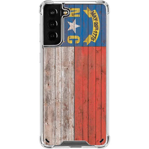 North Carolina Flag Dark Wood Galaxy S21 Plus 5G Clear Case