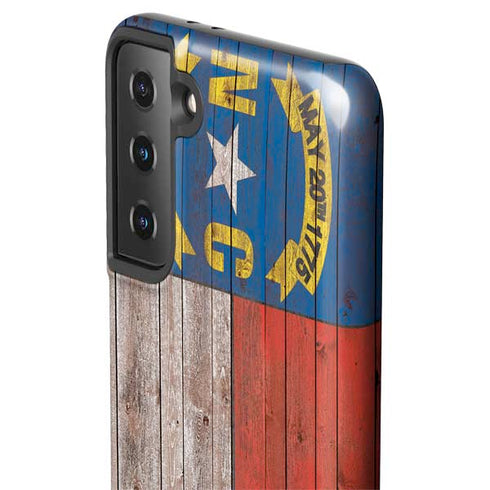North Carolina Flag Dark Wood Galaxy S21 Plus 5G Pro Case
