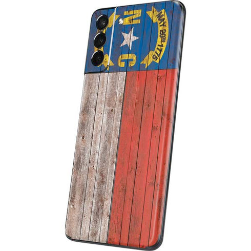 North Carolina Flag Dark Wood Galaxy S21 Plus 5G Skin