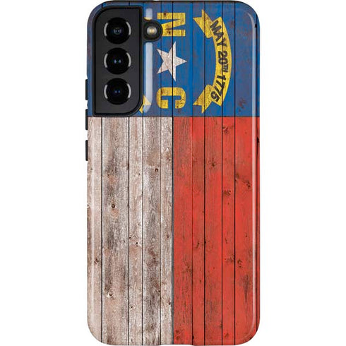 North Carolina Flag Dark Wood Galaxy S22 Plus Pro Case