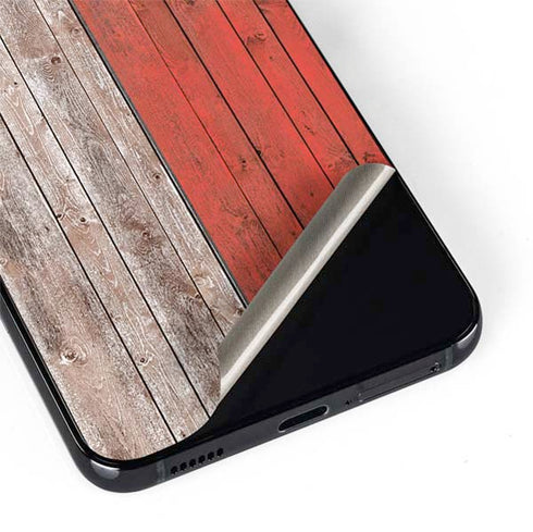 North Carolina Flag Dark Wood Galaxy S22 Plus Skin