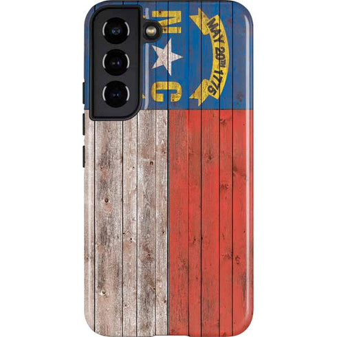 North Carolina Flag Dark Wood Galaxy S22 Pro Case