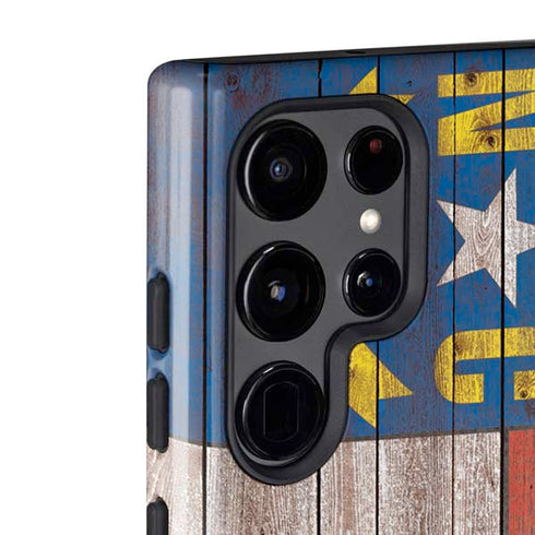 North Carolina Flag Dark Wood Galaxy S22 Ultra Pro Case